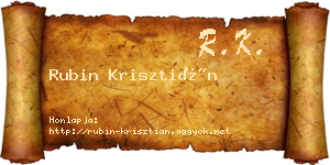 Rubin Krisztián névjegykártya